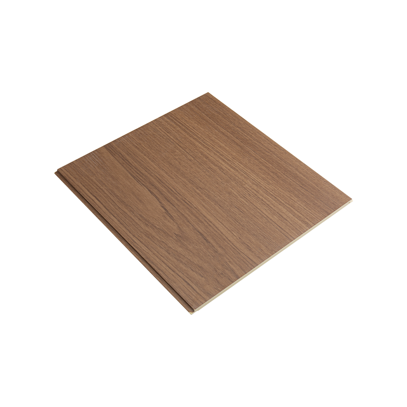 Painel de parede com absorção de som de madeira-plástico 3d para sala de estar moderna